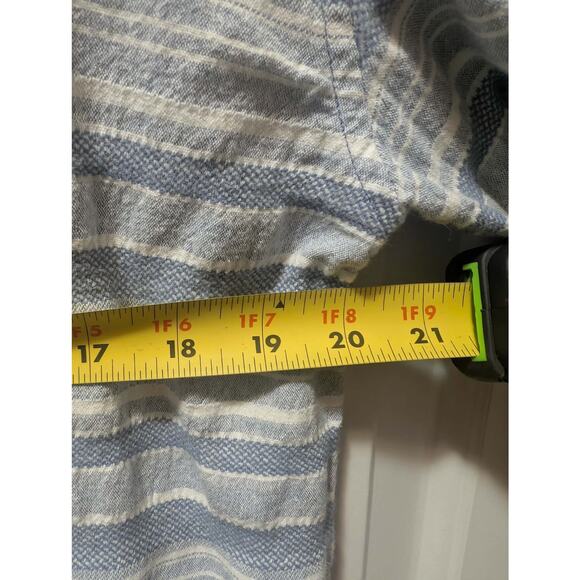 Roxy Lightweight Hoodie Women’s Size M Blue White Striped Kangaroo Pocket - Picture 9 of 11